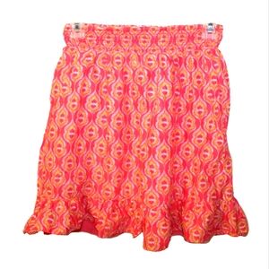 Girls Pink & Coral Ruffled Skirt